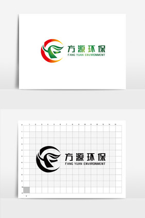 矢量渐变色环保企业vi标志logo