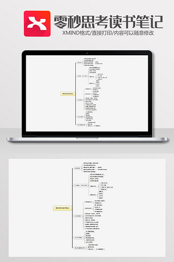 简约读书笔记思维导图xmind模板图片