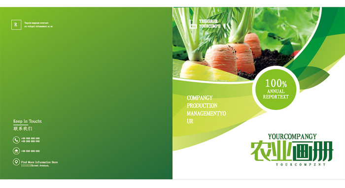 绿色时尚农业公司农产品有机食品画册封面