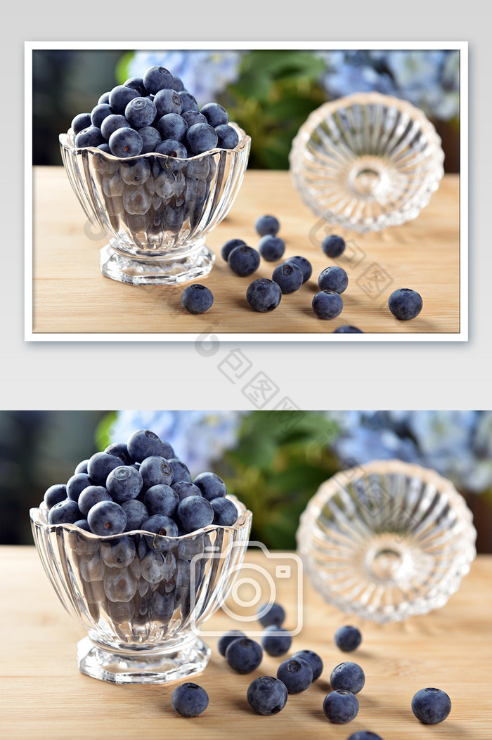 玻璃杯里的新鲜水果蓝莓摄影图片图片
