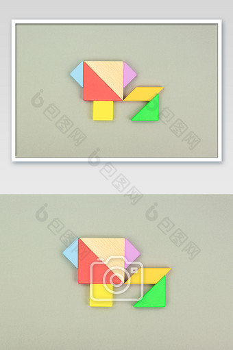 儿童教育益智玩具七巧板小狗哈巴狗