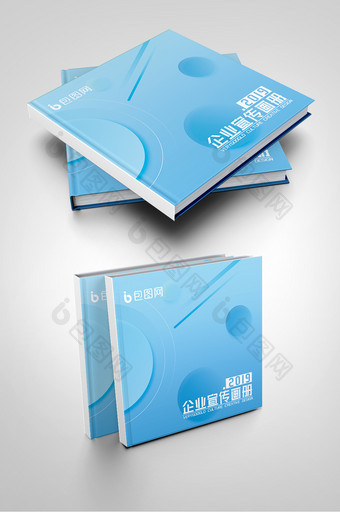 浅蓝色科技感几何金融画册封面图片