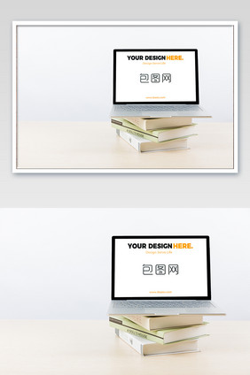 商务简约笔记本电脑显示屏办公用品海报样机