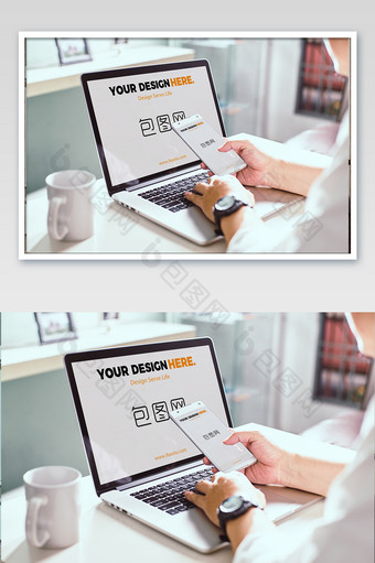 简约商务笔记本电脑手机显示器海报样机图片