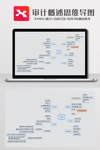 简约风审计概述思维导图XMind模板图片