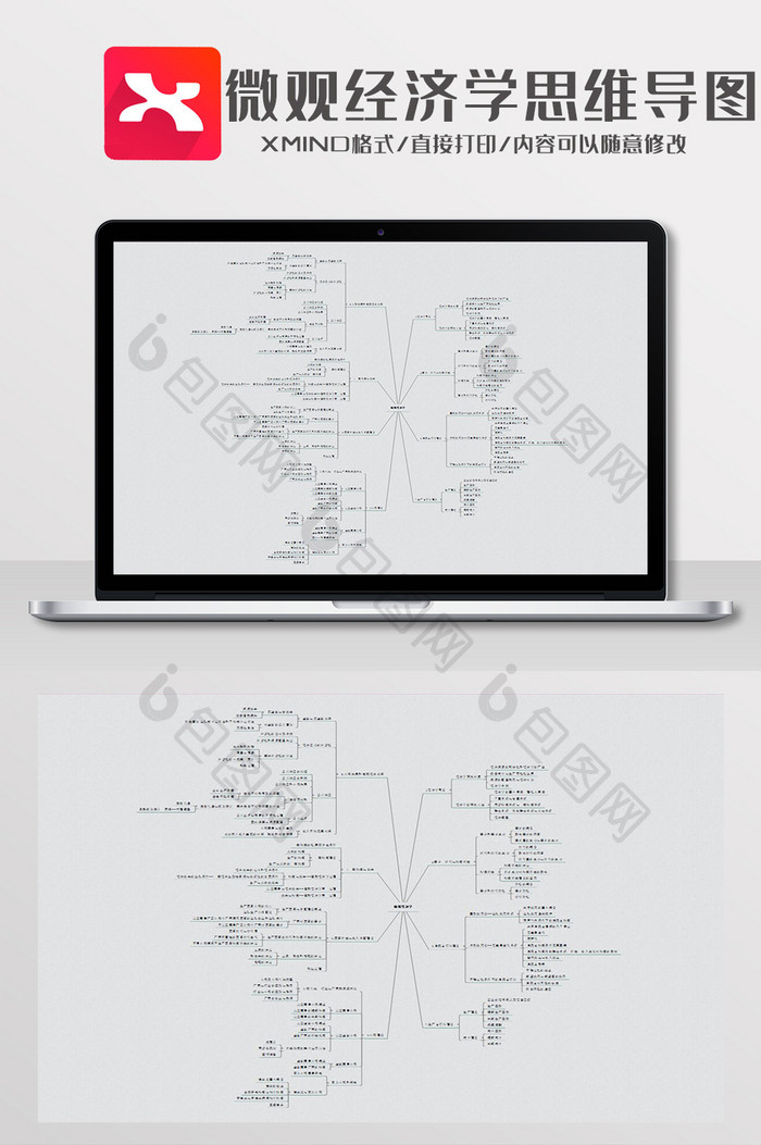 简约风微观经济学思维导图XMind模板