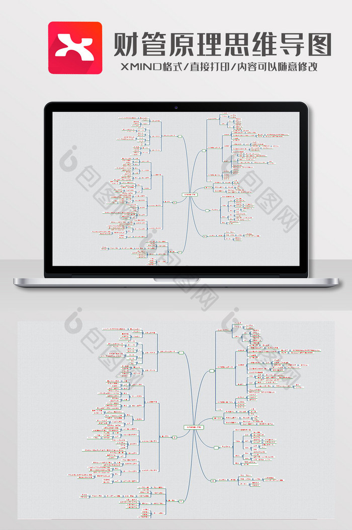 简约风财管原理思维导图XMind模板