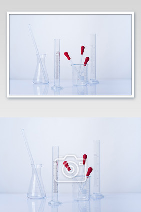 医疗生物实验玻璃仪器摄影图片