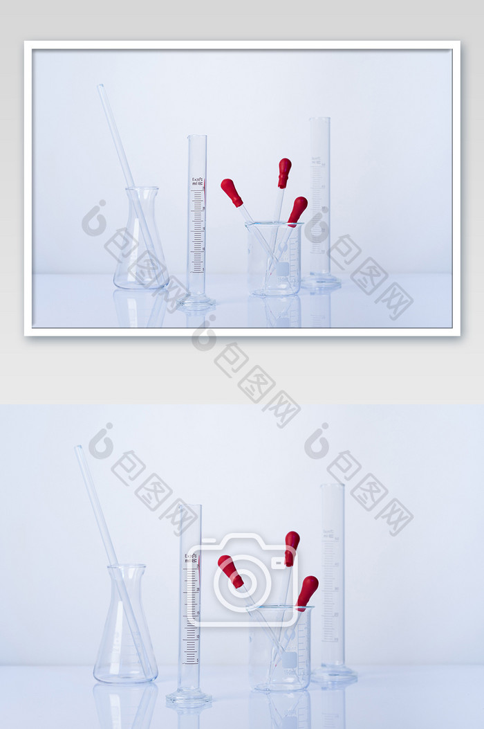 医疗生物实验玻璃仪器摄影图片
