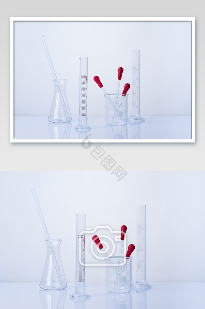 医疗生物实验玻璃仪器摄影图片