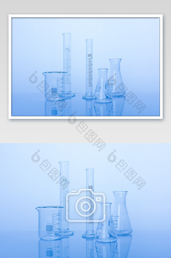 生化实验科学研究玻璃仪器摄影图片