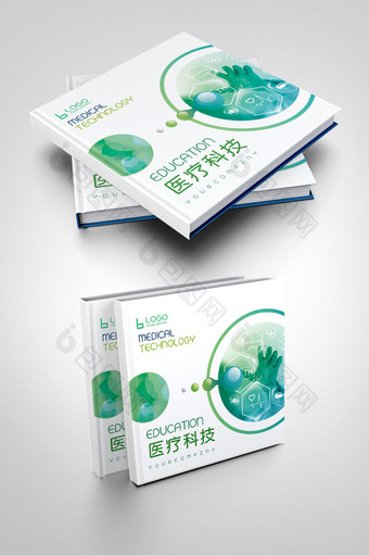 绿色清新医疗产品科技医药医院画册封面图片