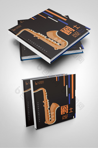 黑色复古爵士乐音乐会音乐班画册封面图片