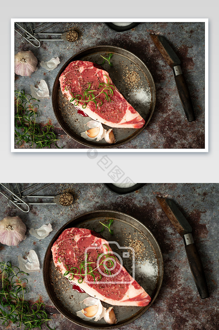 西餐牛排生肉状态图片
