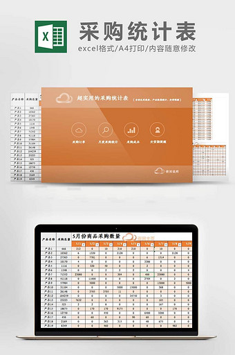 自动化采购订单统计Excel模板图片