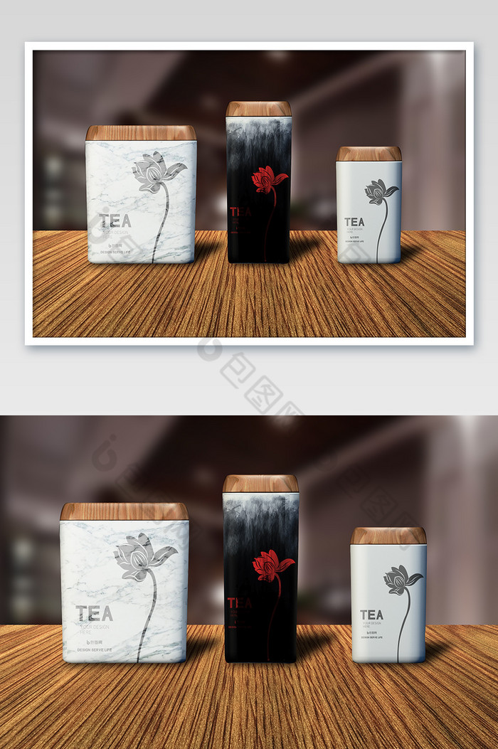 水墨茶叶罐包装图片图片