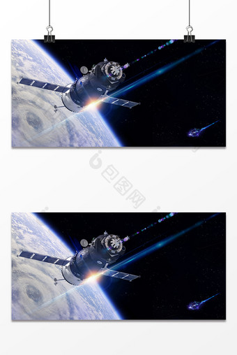 卫星定位星球科技背景图片