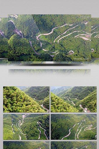 杭州萧山戴村向天岭盘山路航拍4K高清图片