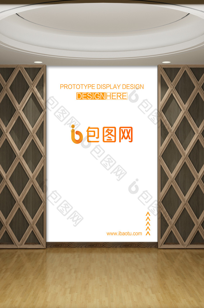 室内现代灯箱展板样机logo贴图海报墙面