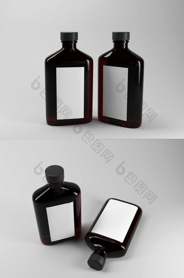 玻璃瓶 酒瓶产品 C4D产品模型