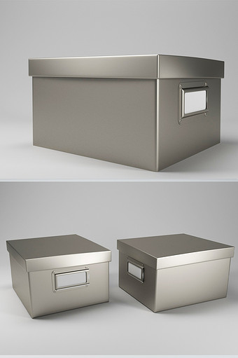金属文件收纳盒C4D产品模型样机（OC）图片