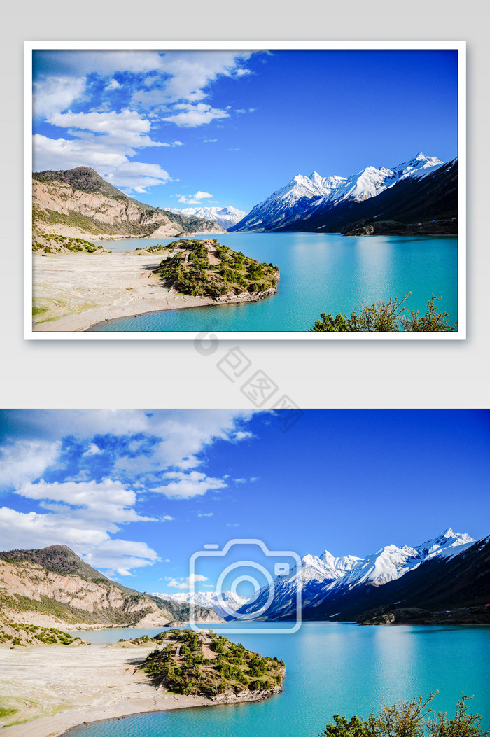 西藏冰川雪山然乌湖图片