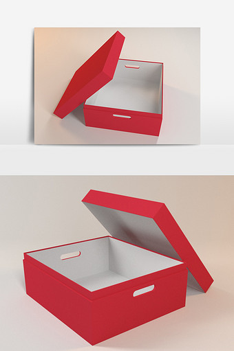 C4D礼品盒包装模型样机图片