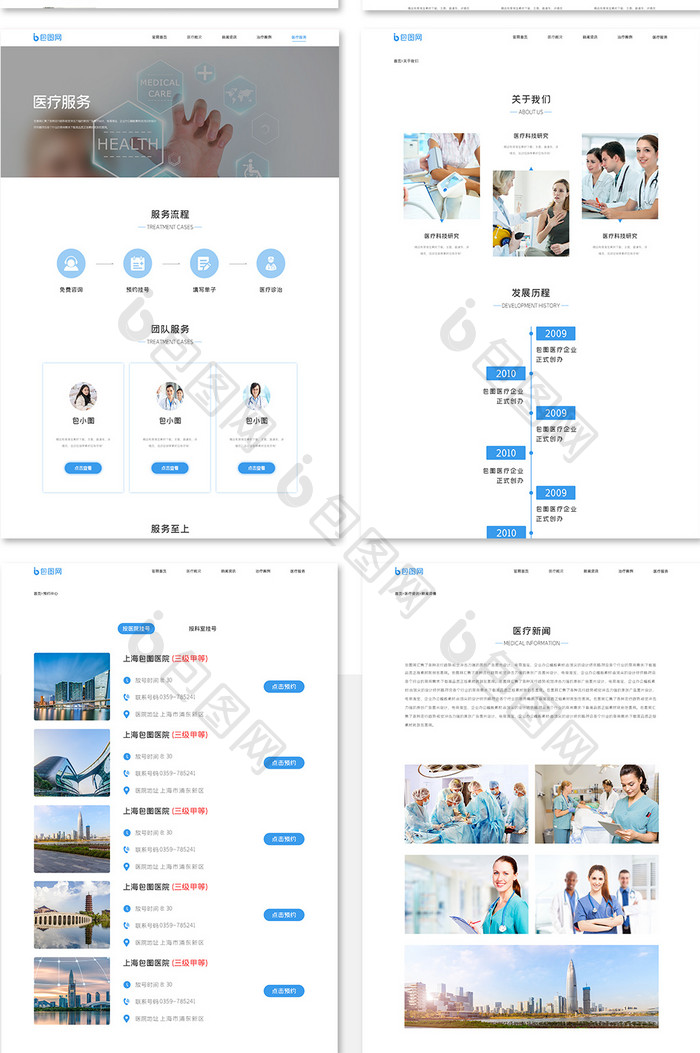 ui设计网站全套界面医疗官网医学科技