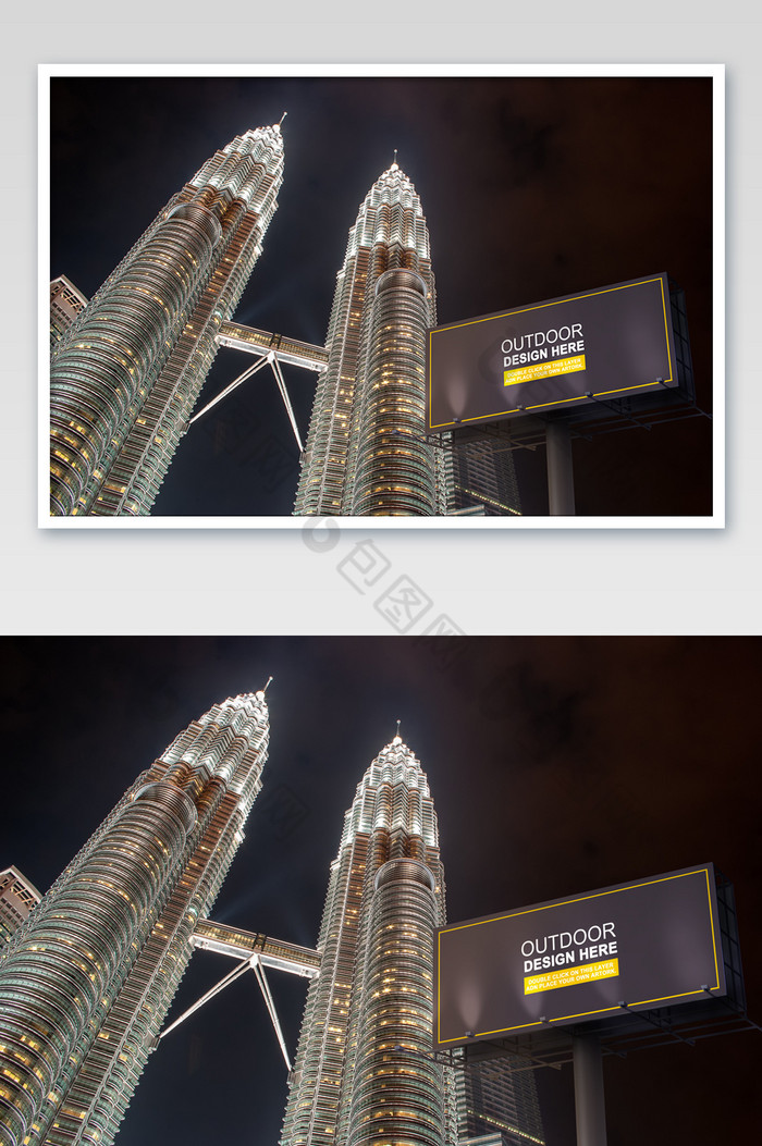马来西亚吉隆坡双子塔户外广告牌图片图片