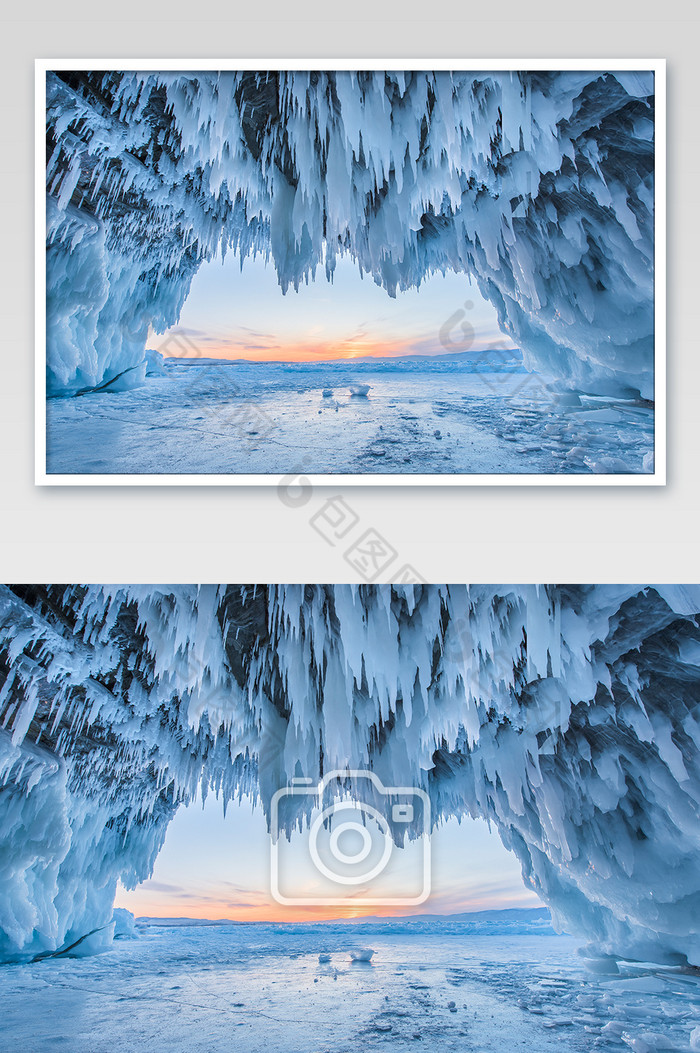 贝加尔湖冰洞 蓝冰 壮观大气 雪景摄影图片图片