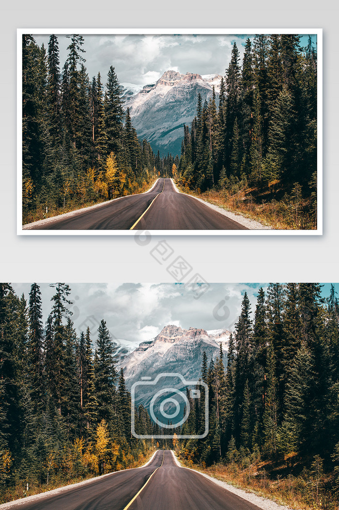 加拿大公路自然山脉摄影云雾大气图片图片