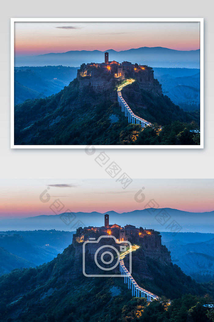 意大利天空之城白露里治奥城堡建筑摄影图片图片