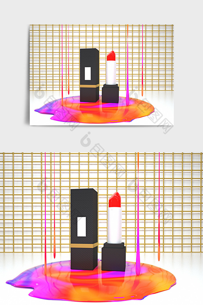 个性口红C4D化妆品模型