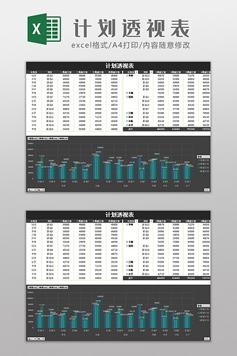 计划透视表Excel模板图片