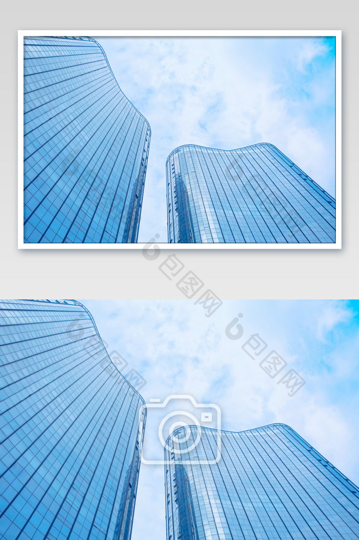 蓝色商务现代建筑商场大厦图片图片