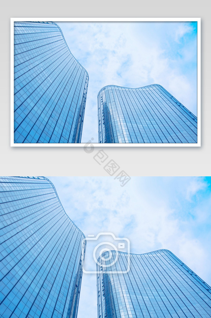 蓝色商务现代建筑商场大厦图片