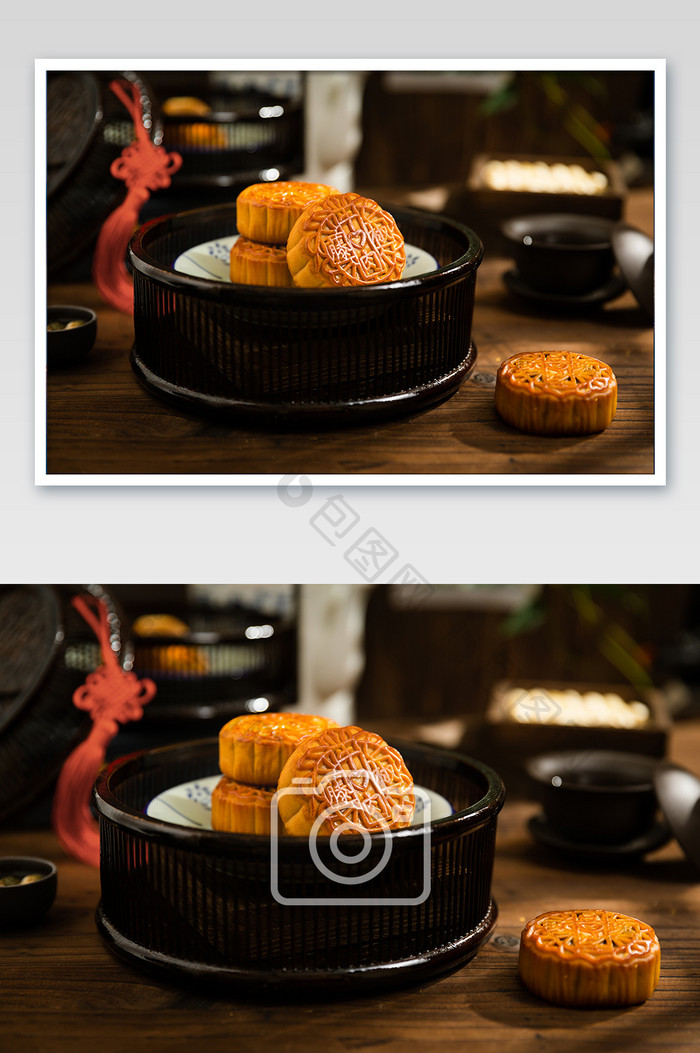 广式月饼藤椒牛肉氛围美食摄影图片