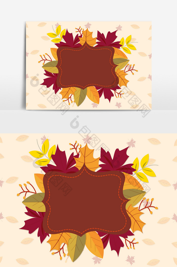 秋天秋分白露红叶边框秋天边框树叶边框图片图片