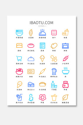 厨房应用类长尾UI矢量图标