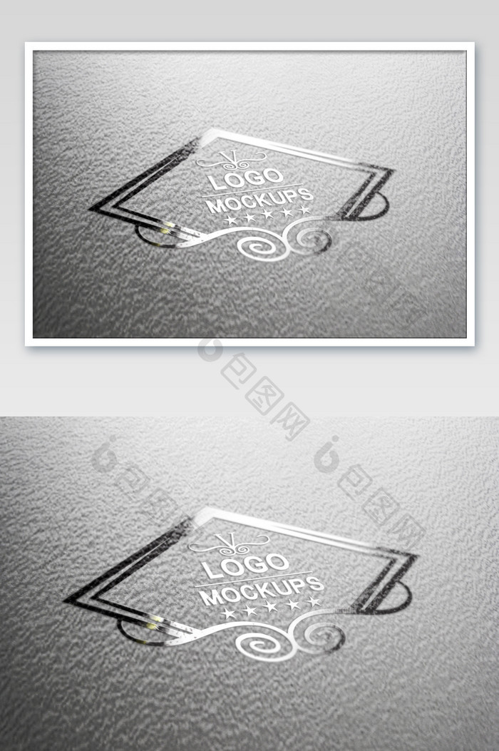金属纹理质感烫银字logo标志样机