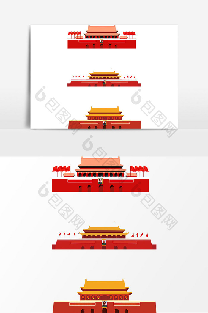 简约大气天安门装饰元素