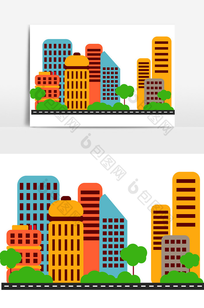 彩色建筑楼群城市图片AI图片图片
