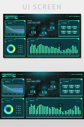 深色电商大数据可视化数据展示web端界面