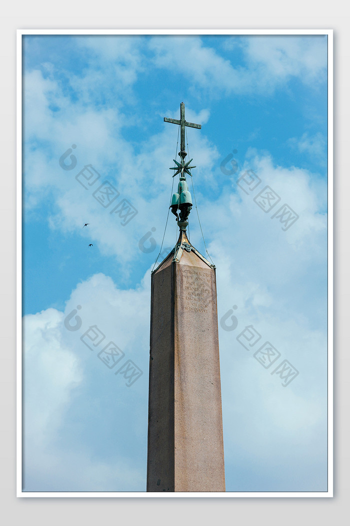 欧洲梵蒂冈圣彼得广场地标建筑方尖碑摄影图
