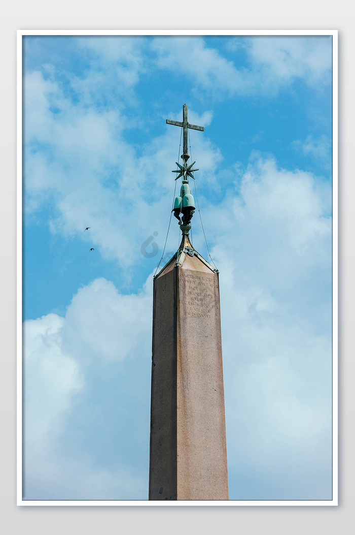 欧洲梵蒂冈圣彼得广场地标建筑方尖碑摄影图图片