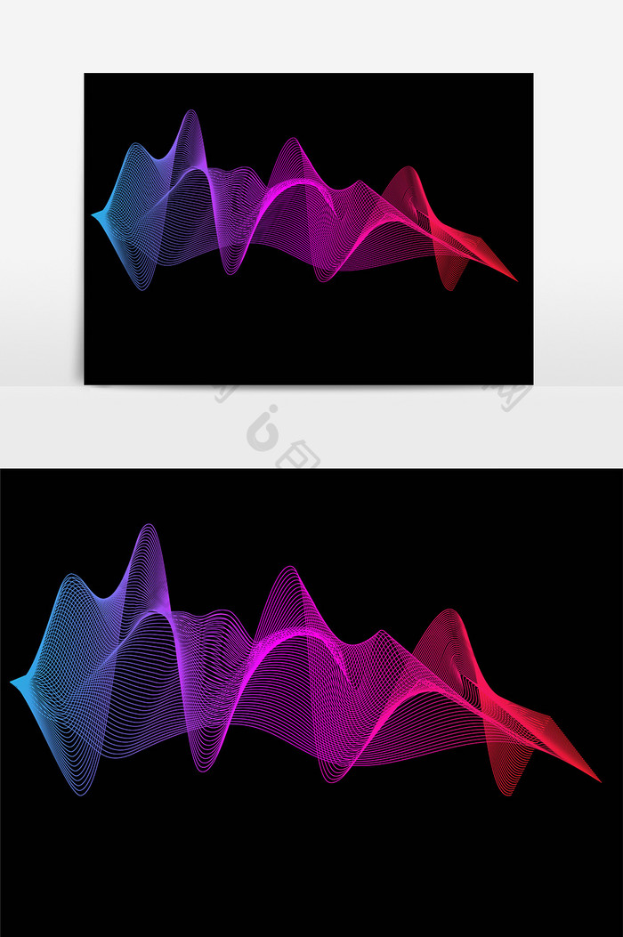 渐变色科技感商务波浪线条