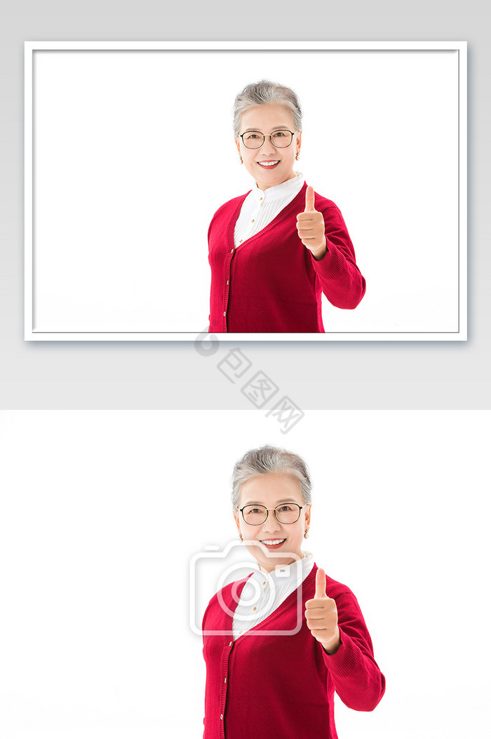 奶奶对着镜头竖起大拇指图片