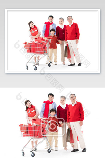 春节新年家庭购物消费图片