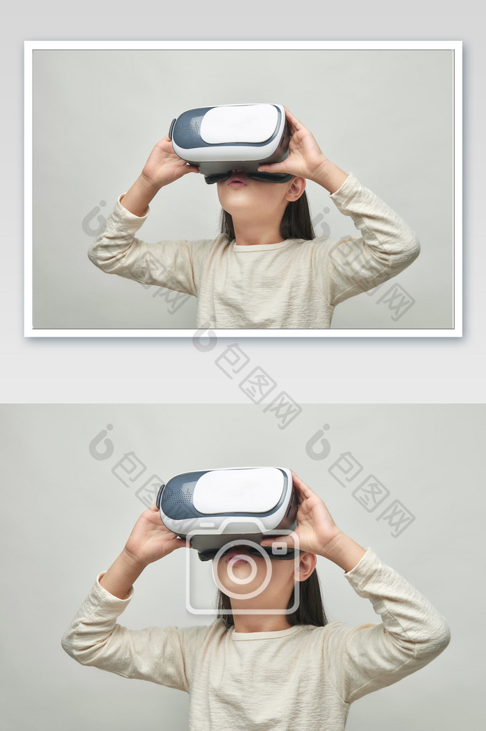 戴VR眼镜探索向上看