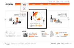 红色一面朝鲜语介绍网页界面